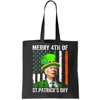 Merry 4th Of St Patricks Day Joe Biden Leprechaun Hat Funny Tote Bag