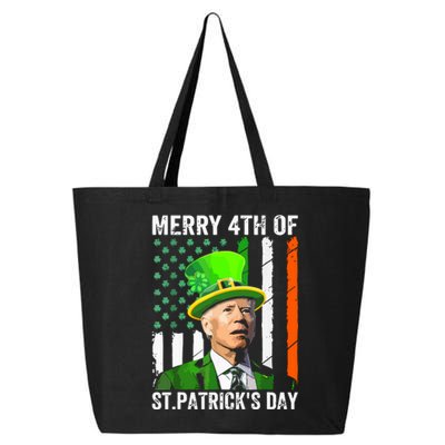 Merry 4th Of St Patricks Day Joe Biden Leprechaun Hat Funny 25L Jumbo Tote