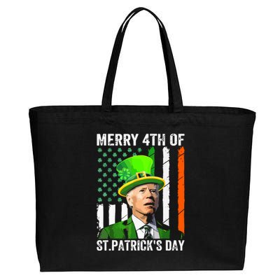 Merry 4th Of St Patricks Day Joe Biden Leprechaun Hat Funny Cotton Canvas Jumbo Tote