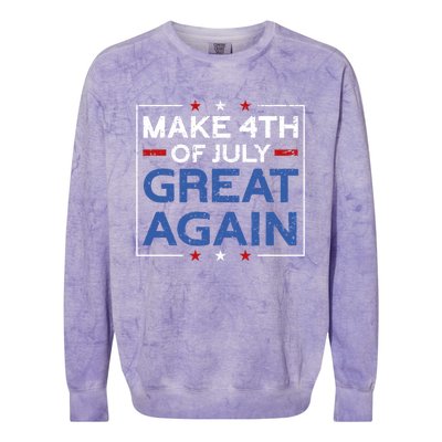 Make 4th Of July Great Again Usa Flag Funny 4th Of July Gift Colorblast Crewneck Sweatshirt