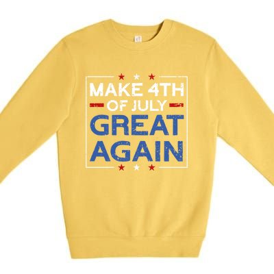 Make 4th Of July Great Again Usa Flag Funny 4th Of July Gift Premium Crewneck Sweatshirt