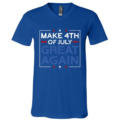 Make 4th Of July Great Again Usa Flag Funny 4th Of July Gift V-Neck T-Shirt