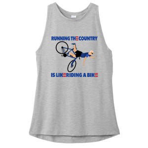 Merry 4th Of July Biden Bike Bicycle Falls Off Anti Biden Ladies PosiCharge Tri-Blend Wicking Tank