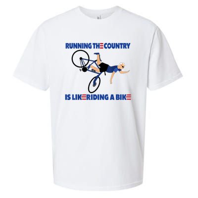 Merry 4th Of July Biden Bike Bicycle Falls Off Anti Biden Sueded Cloud Jersey T-Shirt