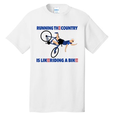 Merry 4th Of July Biden Bike Bicycle Falls Off Anti Biden Tall T-Shirt