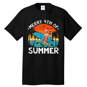 Merry 4th Of Summer Funny Biden Christmas In July Sarcastic Tall T-Shirt