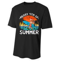 Merry 4th Of Summer Funny Biden Christmas In July Sarcastic Performance Sprint T-Shirt