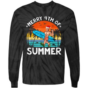 Merry 4th Of Summer Funny Biden Christmas In July Sarcastic Tie-Dye Long Sleeve Shirt