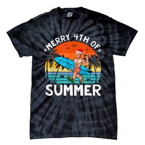 Merry 4th Of Summer Funny Biden Christmas In July Sarcastic Tie-Dye T-Shirt