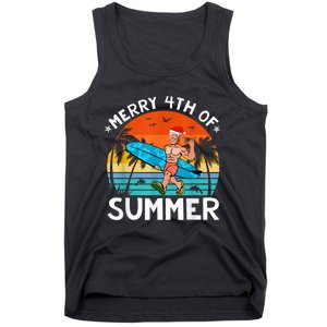 Merry 4th Of Summer Funny Biden Christmas In July Sarcastic Tank Top