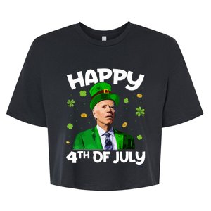 Merry 4th Of St Patricks Day Joe Biden Leprechaun Hat Bella+Canvas Jersey Crop Tee