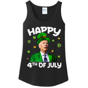 Merry 4th Of St Patricks Day Joe Biden Leprechaun Hat Ladies Essential Tank