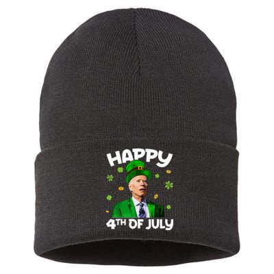 Merry 4th Of St Patricks Day Joe Biden Leprechaun Hat Sustainable Knit Beanie