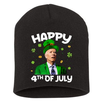 Merry 4th Of St Patricks Day Joe Biden Leprechaun Hat Short Acrylic Beanie