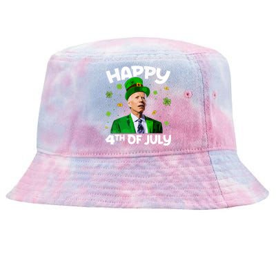 Merry 4th Of St Patricks Day Joe Biden Leprechaun Hat Tie-Dyed Bucket Hat