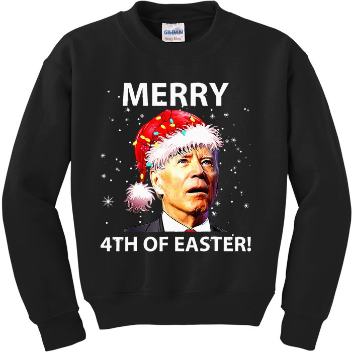 Merry 4th Of Easter Joe Biden Christmas Ugly Sweater  Kids Sweatshirt