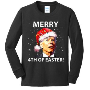 Merry 4th Of Easter Joe Biden Christmas Ugly Sweater  Kids Long Sleeve Shirt