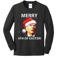 Merry 4th Of Easter Joe Biden Christmas Ugly Sweater  Kids Long Sleeve Shirt