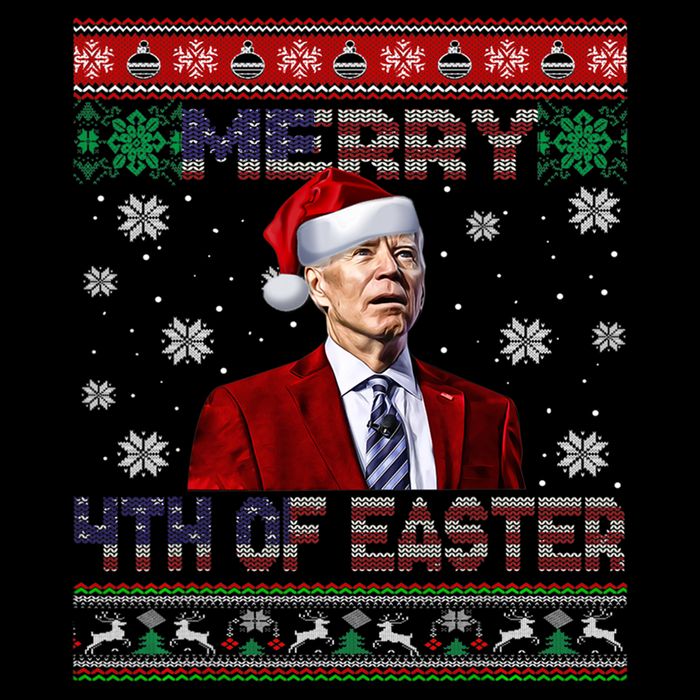 Merry 4th Of Easter Funny Joe Biden Christmas Ugly Sweater City Backpack