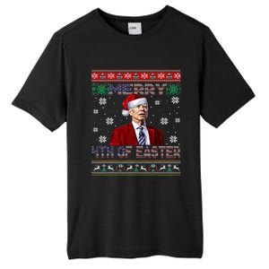 Merry 4th Of Easter Funny Joe Biden Christmas Ugly Sweater Tall Fusion ChromaSoft Performance T-Shirt