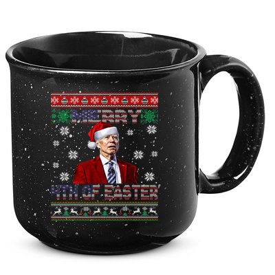 Merry 4th Of Easter Funny Joe Biden Christmas Ugly Sweater 15oz Campfire Ceramic Mug