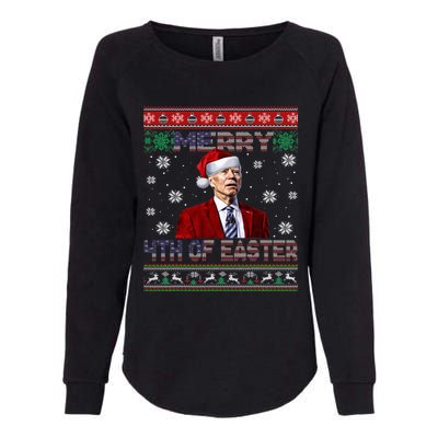 Merry 4th Of Easter Funny Joe Biden Christmas Ugly Sweater Womens California Wash Sweatshirt