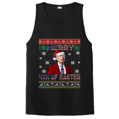Merry 4th Of Easter Funny Joe Biden Christmas Ugly Sweater PosiCharge Competitor Tank