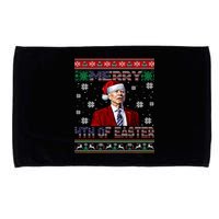 Merry 4th Of Easter Funny Joe Biden Christmas Ugly Sweater Microfiber Hand Towel