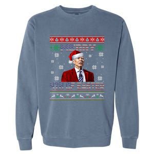 Merry 4th Of Easter Funny Joe Biden Christmas Ugly Sweater Garment-Dyed Sweatshirt