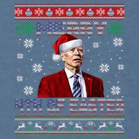 Merry 4th Of Easter Funny Joe Biden Christmas Ugly Sweater Garment-Dyed Sweatshirt