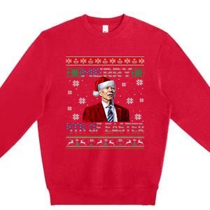 Merry 4th Of Easter Funny Joe Biden Christmas Ugly Sweater Premium Crewneck Sweatshirt