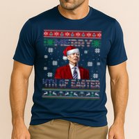 Merry 4th Of Easter Funny Joe Biden Christmas Ugly Sweater Performance Shirt