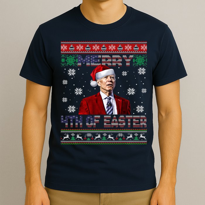 Merry 4th Of Easter Funny Joe Biden Christmas Ugly Sweater T-Shirt