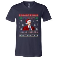 Merry 4th Of Easter Funny Joe Biden Christmas Ugly Sweater V-Neck T-Shirt