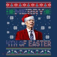Merry 4th Of Easter Funny Joe Biden Christmas Ugly Sweater 7-Panel Snapback Hat