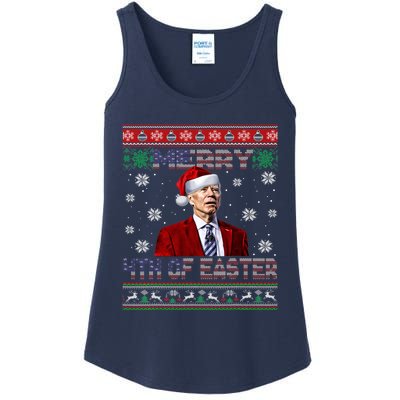 Merry 4th Of Easter Funny Joe Biden Christmas Ugly Sweater Ladies Essential Tank