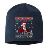 Merry 4th Of Easter Funny Joe Biden Christmas Ugly Sweater Sustainable Beanie
