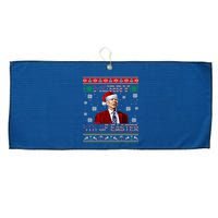 Merry 4th Of Easter Funny Joe Biden Christmas Ugly Sweater Large Microfiber Waffle Golf Towel