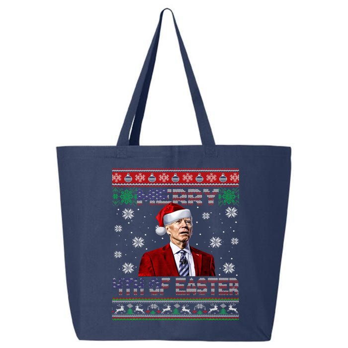 Merry 4th Of Easter Funny Joe Biden Christmas Ugly Sweater 25L Jumbo Tote