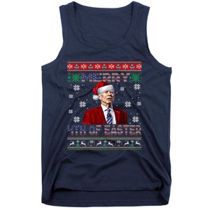 Merry 4th Of Easter Funny Joe Biden Christmas Ugly Sweater Tank Top