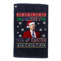 Merry 4th Of Easter Funny Joe Biden Christmas Ugly Sweater Golf Towel