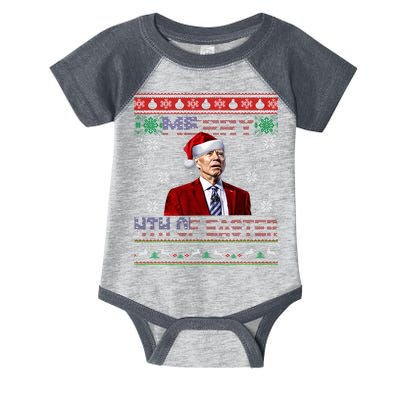 Merry 4th Of Easter Funny Joe Biden Christmas Ugly Sweater Infant Baby Jersey Bodysuit