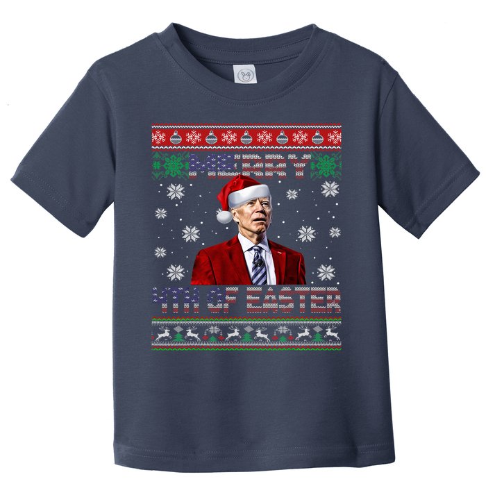 Merry 4th Of Easter Funny Joe Biden Christmas Ugly Sweater Toddler T-Shirt
