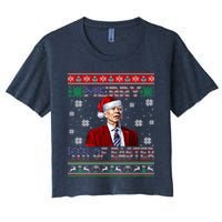 Merry 4th Of Easter Funny Joe Biden Christmas Ugly Sweater Crop Top