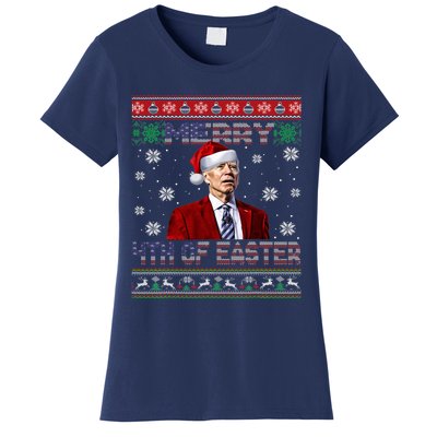 Merry 4th Of Easter Funny Joe Biden Christmas Ugly Sweater Women's T-Shirt