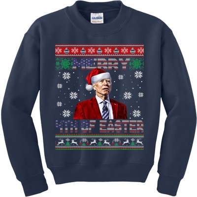 Merry 4th Of Easter Funny Joe Biden Christmas Ugly Sweater Kids Sweatshirt