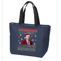 Merry 4th Of Easter Funny Joe Biden Christmas Ugly Sweater Zip Tote Bag