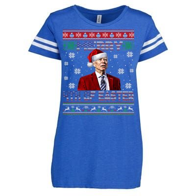 Merry 4th Of Easter Funny Joe Biden Christmas Ugly Sweater Enza Ladies Jersey Football T-Shirt