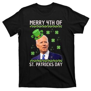 Merry 4th Of St Patricks Day Joe Biden Leprechaun Hat T-Shirt