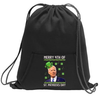 Merry 4th Of St Patricks Day Joe Biden Leprechaun Hat Sweatshirt Cinch Pack Bag